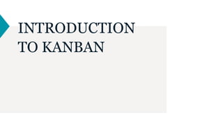 INTRODUCTION
TO KANBAN
 