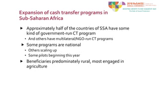  Approximately half of the countries of SSA have some
kind of government-run CT program
• And others have multilateral/NG...