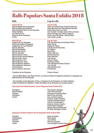 2018 programa festa major de santa eulalia 2018