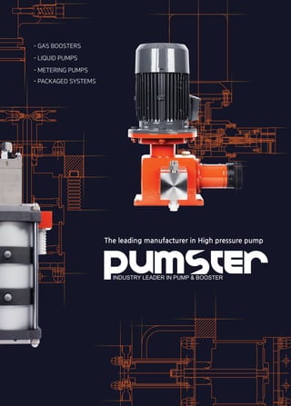 카탈로그�표지
The leading manufacturer in High pressure pump
- GAS BOOSTERS
- LIQUID PUMPS
- METERING PUMPS
- PACKAGED SYSTEMS
 
