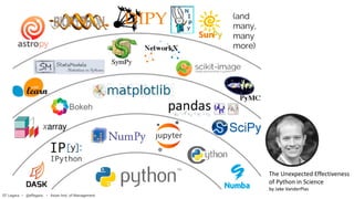 The Unexpected Effectiveness
of Python in Science
by Jake VanderPlas
EF Legara • @eflegara • Asian Inst. of Management
 