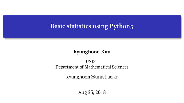 Basic statistics using Python3 | PDF