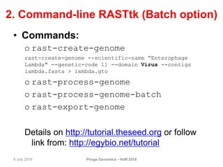 Using RAST for phage annotation (2018 VoM meeting) | PPTX
