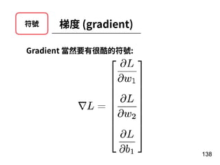 138
Gradient 當然要有很酷的符號:
梯度 (gradient)符號
 