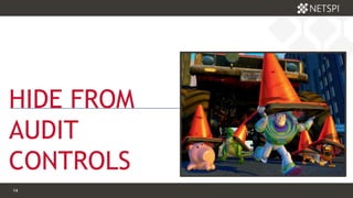 14 Confidential & Proprietary14 Confidential & Proprietary
HIDE FROM
AUDIT
CONTROLS
 