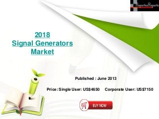 2018
Signal Generators
Market
Published : June 2013
Price: Single User: US$4650 Corporate User: US$7150
 