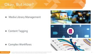 #SitecoreSYM 9
● Media Library Management
Okay, But How?
© 2001-2018 Sitecore Corporation A/S. All rights reserved. Sitecore® and Own the Experience® are registered trademarks
of Sitecore Corporation A/S. All other brand and product names are the property of their respective owners.
● Complex Workflows
● Content Tagging
 