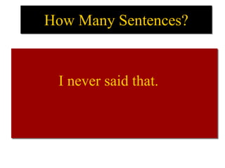 How Many Sentences?
I never said that.
 