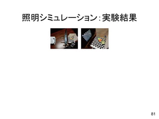 照明シミュレーション：実験結果
81
 