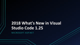 2018 What's New in Visual
Studio Code 1.25
MICROSOFT ASP.NET
 