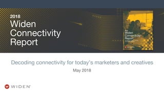Decoding connectivity for today’s marketers and creatives
May 2018
 
