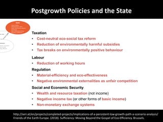 Postgrowth Policies and the State
http://seri.at/en/projects/completed-projects/implications-of-a-persistent-low-growth-pa...