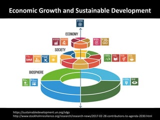 Economic Growth and Sustainable Development
https://sustainabledevelopment.un.org/sdgs
http://www.stockholmresilience.org/...