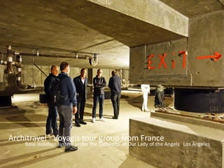 1 Arrival
2
Isla Santa Cruz
and
5 Punta Moreno
6 Bahia Elizabeth
Isla Isabela
7 Punta
Isla Fernandina
8 Tagus Cove
Buccaneer Cove
10
Isla Santiago
Isla Cristobal
11 Isla Lobos
12 Departure
San Cristobal Airport
Espinoza
4 - 9 January 2018
Architravel - Voyagis tour group from France
Base isolation system under the Cathedral of Our Lady of the Angels Los Angeles
 