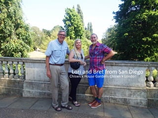 1 Arrival
2
Isla Santa Cruz
and
5 Punta Moreno
6 Bahia Elizabeth
Isla Isabela
7 Punta
Isla Fernandina
8 Tagus Cove
Buccaneer Cove
10
Isla Santiago
Isla Cristobal
11 Isla Lobos
12 Departure
San Cristobal Airport
Espinoza
4 - 9 January 2018
Lori and Bret from San Diego
Chiswick House Gardens Chiswick London
 