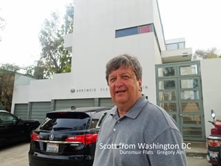 1 Arrival
2
Isla Santa Cruz
and
5 Punta Moreno
6 Bahia Elizabeth
Isla Isabela
7 Punta
Isla Fernandina
8 Tagus Cove
Buccaneer Cove
10
Isla Santiago
Isla Cristobal
11 Isla Lobos
12 Departure
San Cristobal Airport
Espinoza
4 - 9 January 2018
Scott from Washington DC
Dunsmuir Flats Gregory Ain
 