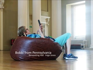 1 Arrival
2
Isla Santa Cruz
and
5 Punta Moreno
6 Bahia Elizabeth
Isla Isabela
7 Punta
Isla Fernandina
8 Tagus Cove
Buccaneer Cove
10
Isla Santiago
Isla Cristobal
11 Isla Lobos
12 Departure
San Cristobal Airport
Espinoza
4 - 9 January 2018
Bobbi from Pennsylvania
Banqueting Hall Inigo Jones
 