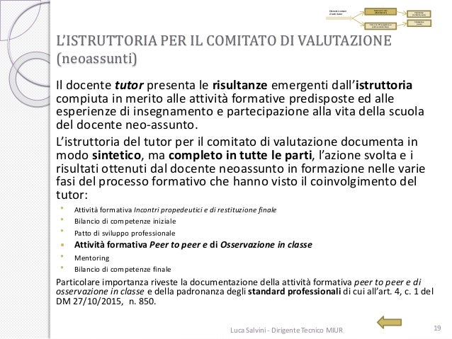 Anno di formazione e di prova 2018/2019, attività del tutor, standard…