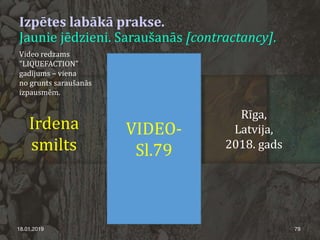 Izpētes labākā prakse.
Jaunie jēdzieni. Saraušanās [contractancy].
18.01.2019 79
Irdena
smilts
Rīga,
Latvija,
2018. gads
Video redzams
"LIQUEFACTION"
gadījums – viena
no grunts saraušanās
izpausmēm.
VIDEO-
Sl.79
 