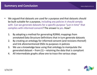 www.adaptcentre.ieSummary and Conclusion
• We argued that datasets are used for a purpose and that datasets should
be buil...