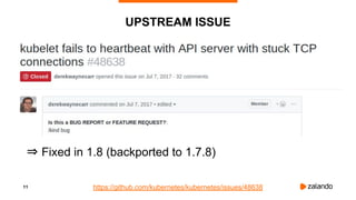 11
UPSTREAM ISSUE
⇒ Fixed in 1.8 (backported to 1.7.8)
https://github.com/kubernetes/kubernetes/issues/48638
 