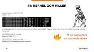31
⇒ all containers
on this node down
#4: KERNEL OOM KILLER
 