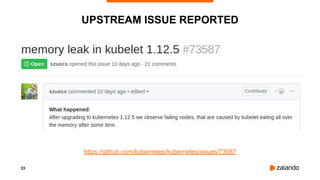 33
UPSTREAM ISSUE REPORTED
https://github.com/kubernetes/kubernetes/issues/73587
 