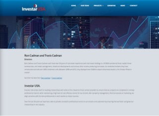 Investar USA is a real estate development and investment company that specializes in multifamily rental and repositioning, acquiring a number of apartment complexes in Arizona, Texas, and Nevada.