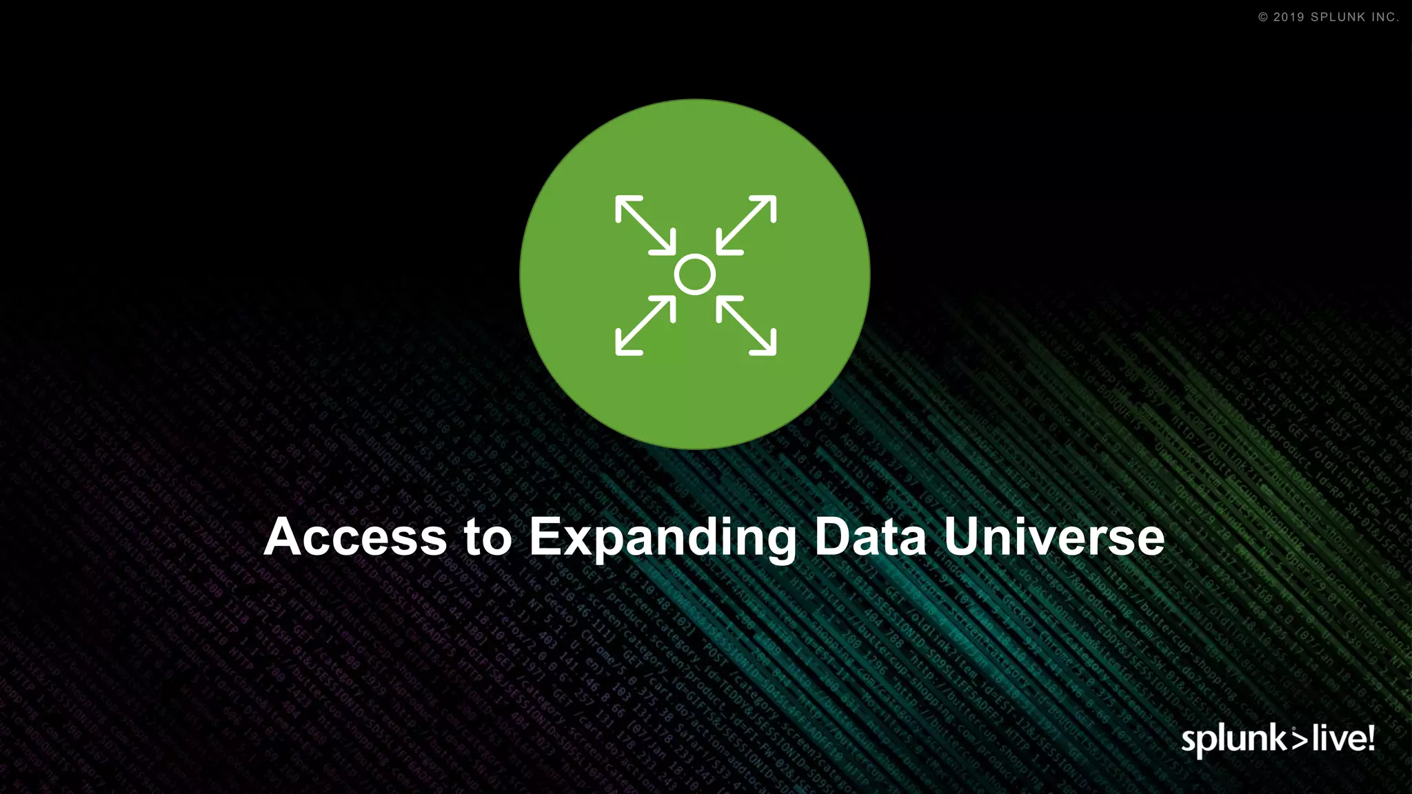 © 2019 SPLUNK INC.
Access to Expanding Data Universe
 