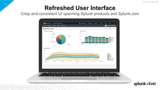 © 2019 SPLUNK INC.
Refreshed User Interface
Crisp and consistent UI spanning Splunk products and Splunk.com
7.1
 