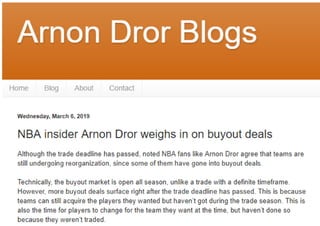NBA insider Arnon Dror weighs in on buyout deals