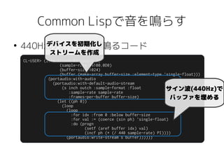 Sounds Like Common Lisp - ゼロからはじめるサウンドプログラミング | PDF