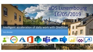 Intelligent acceleration of daily work with OneDrive
Hans Brender
 