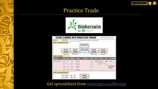 Practice Trade
Get spreadsheet from www.ppis.ca/Meetup
 
