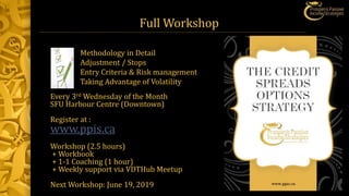 Full Workshop
Every 3rd Wednesday of the Month
SFU Harbour Centre (Downtown)
Register at :
www.ppis.ca
Workshop (2.5 hours)
+ Workbook
+ 1-1 Coaching (1 hour)
+ Weekly support via VDTHub Meetup
Next Workshop: June 19, 2019
Methodology in Detail
Adjustment / Stops
Entry Criteria & Risk management
Taking Advantage of Volatility
 