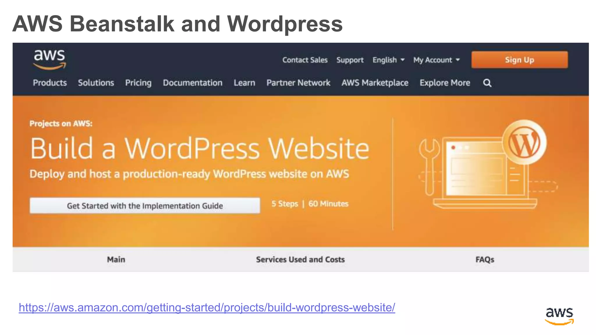 AWS Beanstalk and Wordpress
https://aws.amazon.com/getting-started/projects/build-wordpress-website/
 