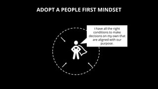 ADOPT A PEOPLE FIRST MINDSET
I have all the right
conditions to make
decisions on my own that
are aligned with our
purpose.
 