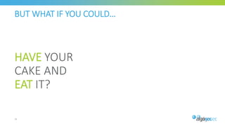 BUT WHAT IF YOU COULD…
HAVE YOUR
CAKE AND
EAT IT?
16
 