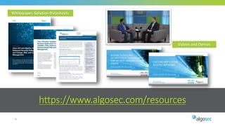 https://www.algosec.com/resources
Whitepaper, Solution Datasheets
Videos and Demos
43
 