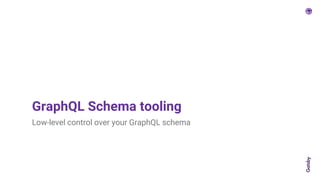 GraphQL Schema tooling
Low-level control over your GraphQL schema
 