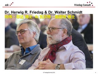 © Friedag/Schmidt 2019
Dr. Herwig R. Friedag & Dr. Walter Schmidt
何伟 • 非达 博士 & 瓦尔特 • 施密特 博士
4
 