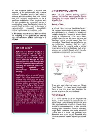 Sia Partners Insights when Considering a SaaS Solution | PDF
