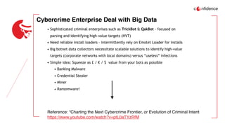 Cybercrime Enterprise Deal with Big Data
• Sophisticated criminal enterprises such as TrickBot & QakBot - focused on
parsi...