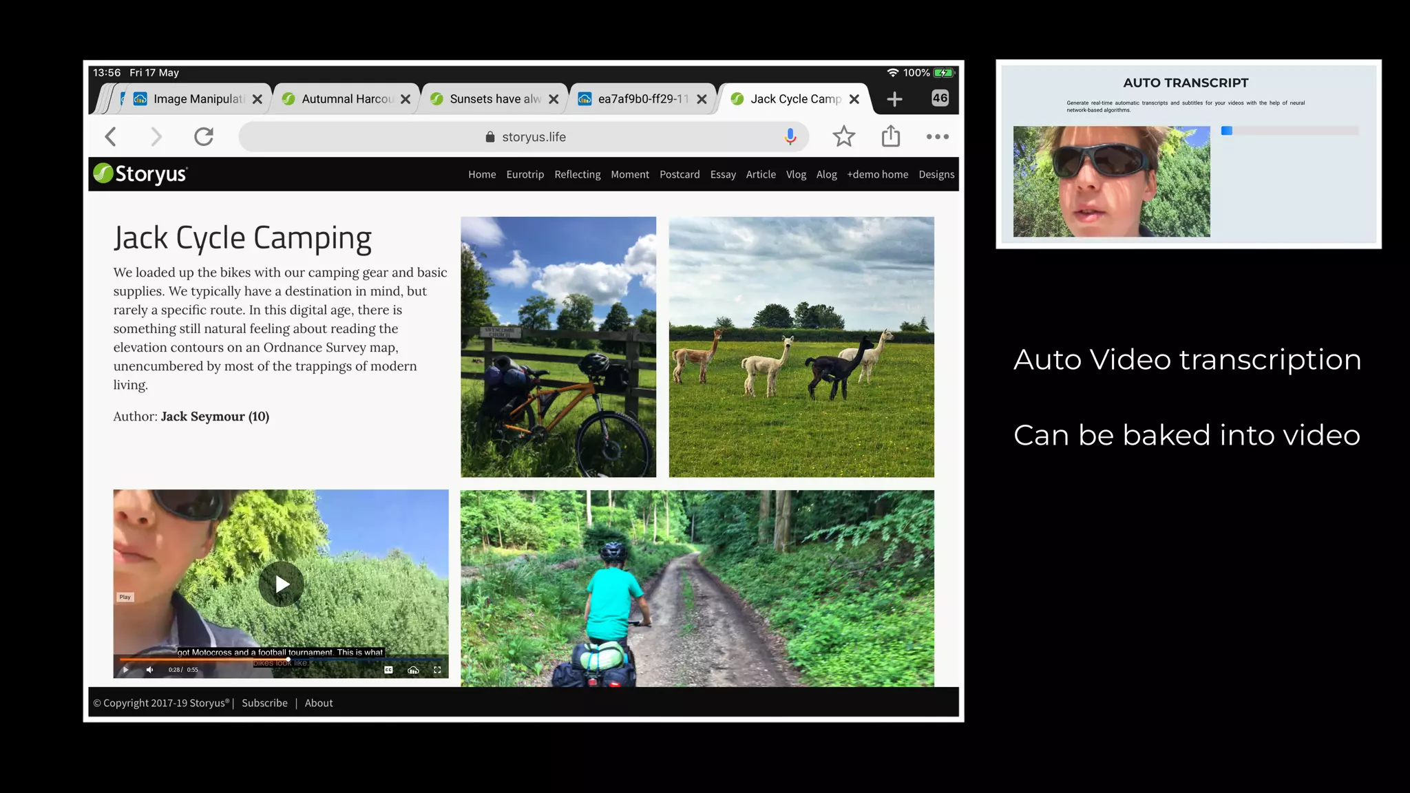 Auto Video transcription
Can be baked into video
 