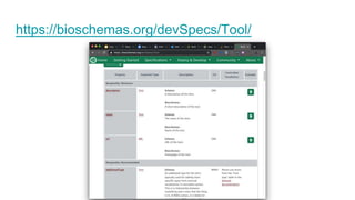 Make your Web resources more discoverable with Bioschemas markup –Bioschemas Tutorial June 2019