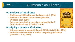 • At the level of the alliance
• Challenges of R&D alliances (Roijakkers et al, 2014)
• Relational drivers of successful c...