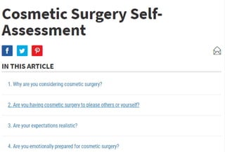 Cosmetic Surgery Self-Assessment
