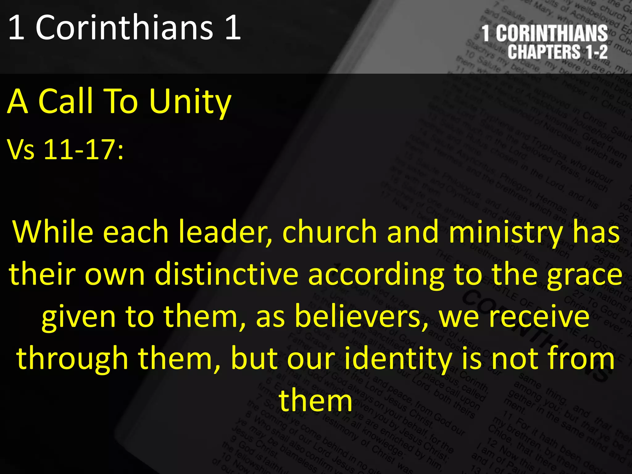 1 Corinthians : Chapter 1 | PPTX
