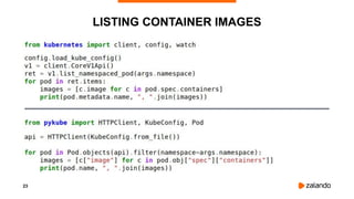 23
LISTING CONTAINER IMAGES
 