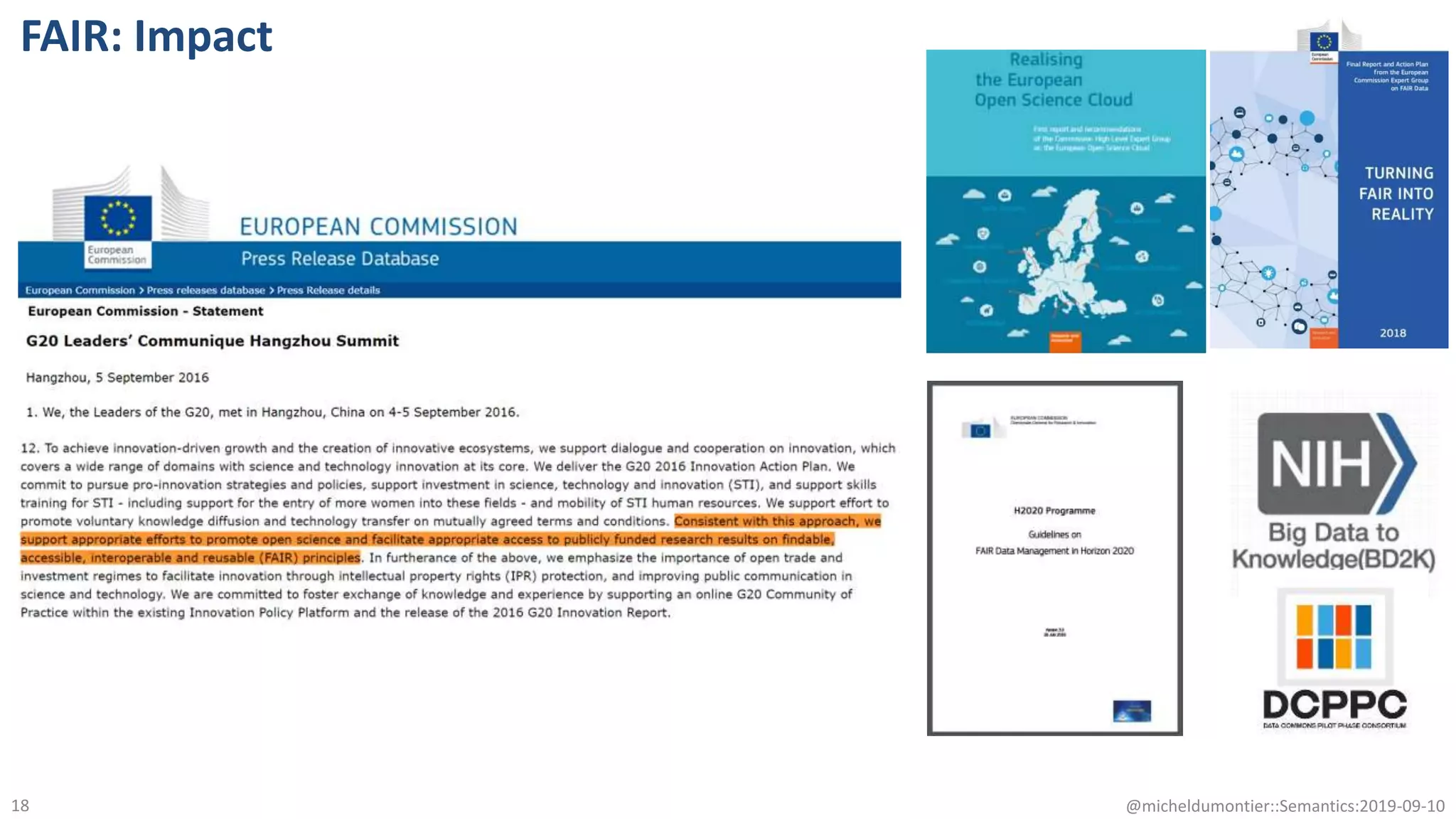 @micheldumontier::Semantics:2019-09-1018
FAIR: Impact
 